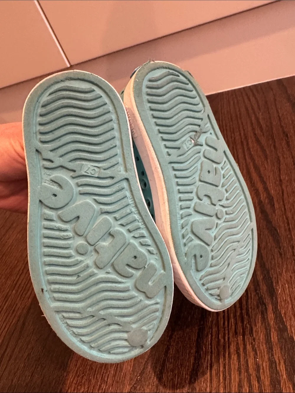 Native Jefferson Kids Aqua Blue Teal Slip On Water Shoes Size Child 7 / C7